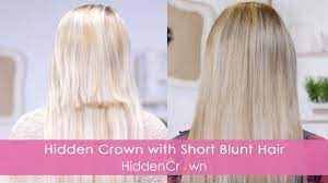 Blending With Short Blunt Hair Hidden Crown Short Blunt Hair Hair Extensions For Short Hair Short Hair Tutorial