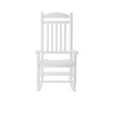 Black And White Rocking Chair Cushions Hampton Bay Glossy White Wood Outdoor Rocking Chair It 130828w The Home Depot White Rocking Chairs Outdoor Rocking Chairs Rocking Chair