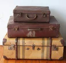 3 Large Suitcases Stacked On Top Of Armoire Remove Clock Vintage Luggage Vintage Suitcases Old Suitcases