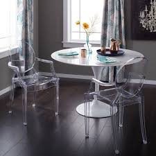 Incorporate clear chairs to put a contemporary spin on the dining experience. Corvus Irene Modern Clear Acrylic Dining Chair With Armrests Set Of 2 Walmart Com Walmart Com