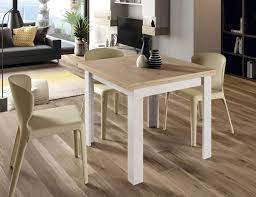 Las mesas cuadradas te permiten optimizar tu espacio, son muy estéticas, y modernas; Mesa De Comedor Cuadrada Extensible En Blanco Con Roble 29906 Factory Del Mueble Utrera