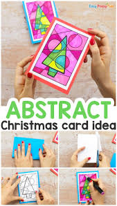 I saw a homemade fishing game in a book from a library and thought it was really cool! Abstract Colorful Homemade Christmas Card Easy Peasy And Fun