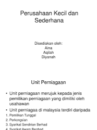 Didaftar di suruhanjaya syarikat malaysia (ssm). Perusahaan Kecil Dan Sederhana