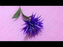 How To Make Cornflower Crepe Paper Flowers Flower Making Of Crepe Paper Paper Flower Tutorial Youtube Paper Flowers Giant Paper Flowers Paper Flower Art