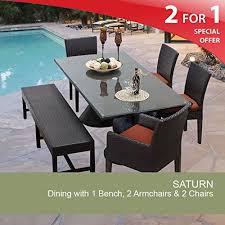 Saturn Rectangular Outdoor Patio Dining Table With 4 Chairs And 1 Bench Check This Awesome Product By Go Patio Dining Patio Dining Table Patio Furniture Sets