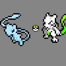 Pixilart Shiny Mew And Mewtwo By Oande Shiny mew pixelart minecraft project.