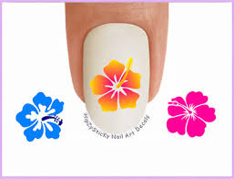 For the base of this design i used a purple nail polish and for the design on the big toe nail i used white floral nail stickers. Hibiscus Flower Nail Art Decal Vinyl Pedicure Stickers Set Of 12 Buy 2 Get 1 3 99 Picclick