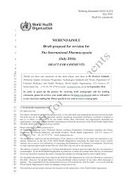 Penerapan pembelajaran aktif kreatif efektif dan menyenangkan (pakem) untuk meningkatkan hasil belajar fisika siswa kelas ix sma muhammadiyah 9 makassar. Mebendazole Draft Proposal For Revision For The International