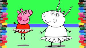 By best coloring pagesaugust 10th 2013. Peppa Pig Rebecca Rabbit And Madame Gazelle Coloring Pages Peppa Pig And Friends Coloring Book Youtube