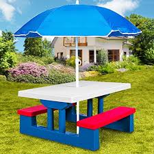Crèche, jardin d'enfants et école on facebook. Ensemble De Jardin Pour Enfants Table Et Bancs Avec Parasol Salon De Balcon Exterieur