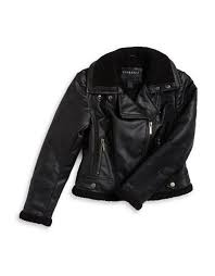 Bernardo Kids Faux Leather Moto Jacket With Faux Shearling Trim At Lord Taylor Moto Jacket Faux Leather Moto Jacket Jackets