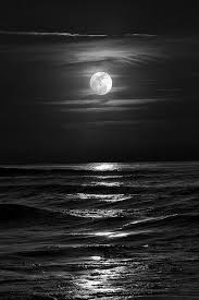 Black And White Ocean Images Moody Black And White Photo Of The Moon Over The Sea Beautiful Moon White Photography Black And White Photography