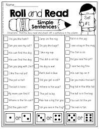 Free I Can Read Simple Sentences Roll A Die And Read A Sentence Each Sentence Has Simple Sight Words And First Grade Reading Reading Fluency Word Families