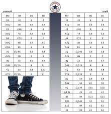 Artistic Converse Shoes Size Conversion Chart Digibless