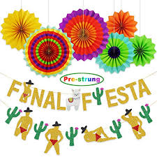 The range includes everything you will need from invitations and tableware to decorations and accessories. Ecore Fun Final Fiesta Banner Mexican Fiesta Theme Party Decor Bachelorette Party Decor Supplies Include Final Fiesta Banner Glittery Cactus Men Pattern Garland Fiesta Paper Fans For Party Supplies Buy Online At