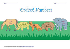 ordinal numbers worksheets and charts