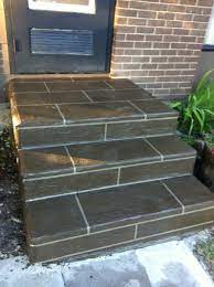 River Rock Coating Calgary Alberta Concrete Front Steps Concrete Decor Front Steps