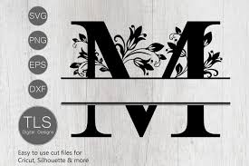 I'm using cricut classic (a free font in cricut design space) for this split monogram tutorial. Split Monogram Letter M Svg Letter M Monogram Svg 415175 Cut Files Design Bundles