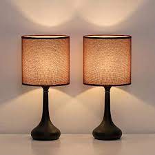 Shop for small desk lamps at best buy. Haitral Small Table Lamps Vintage Nightstand Lamps Set Of 2 Bedside Desk Lamps For Bedroom Living Room Office Kids Room With Metal Base Fabric Lamp Shade Wine Red Ht Btl10 34x2