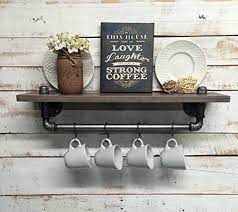 Keep your kitchen workspace clutter free with this regency 12 x 72 stainless steel wall shelf! Industrial Kitchen Shelf Rustic Kitchen Shelves Black Iron Pipe Wall Hanging Industrial Decor Coffee Bar And Pot Hanger Decor Home Buy Online In Sint Maarten At Sintmaarten Desertcart Com Productid 24261639