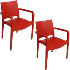 The thing that stands out most about the chairs are the quality of them. Sunnydaze Plastic All Weather Commercial Grade Landon Indoor Outdoor Patio Dining Arm Chair Red 2pk Target