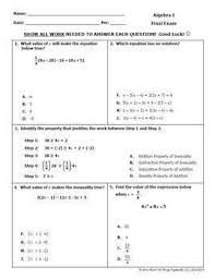 Check spelling or type a new query. Algebra 1 Final Exam By All Things Algebra Teachers Pay Teachers