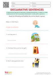 declarative sentence free printable worksheets for grade 1 kidpid