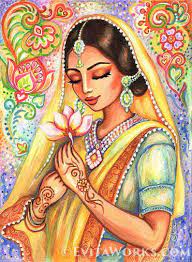 Lotus Woman Praying Woman India Art Spiritual Art Etsy India Art Indian Art Paintings Lotus Art