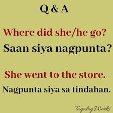 Where Did She Go In Tagalog Filipino Words Tagalog Words Online Training Business