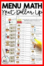 There are 5 menus included, which can all be found individually: Real World Math Printables Students Use A Fast Food Menu With Awesome Pictures To Locate Prices Add It Math Printables Math Worksheets Kids Math Worksheets