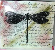 These cards come with white insert and envelopes… and my second idea for using acetate creatively is to add coloring. A Handmade Dragonfly Card