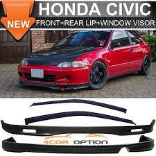 Fits 92 95 Civic 2dr Spoon Style Front Rear Bumper Lip Sun Window Visors Ebay Honda Civic Honda Civic New Civic