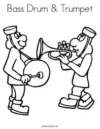 Trumpets coloring book don & bonnie burrows Bass Drum Trumpet Coloring Page Twisty Noodle