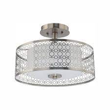 Home Decorators Collection Toberon 14 In 1 Light Brushed Nickel Led Semi Flush Mount Ceiling Light 7914hdc The Home Depot