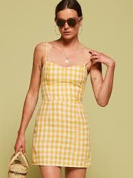 Audrey Yellow Gingham Mini Dress Reformation Fashion Summer Dresses Clothes