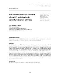 Check updated canada express entry draw? Pdf What Draws You Here Intention Of Youth S Participation In Adventure Tourism Activities