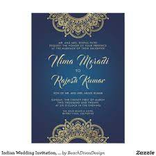 Indian Wedding Invitation Blue Gold Mandala Invitation Zazzle Com Indian Wedding Invitations Gold Save The Dates Indian Wedding Cards