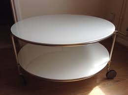 Strind Ikea Round Glass Coffee Tea Table White Must Go 29th July In Woking Surrey Gumtree Tea Table Coffee Table White Small Living Room Decor