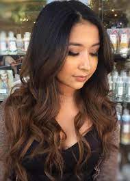 Long Black Hair With Brown Balayage Hair Color For Black Hair Mocha Hair Hair Styles
