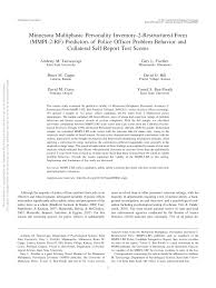 Pdf Minnesota Multiphasic Personality Inventory 2 Restructured Form Mmpi 2 Rf Predictors Of Police Officer Problem Behavior And Collateral Self Report Test Scores