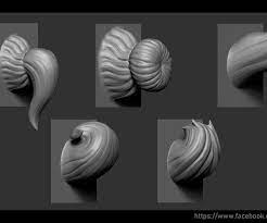 Artstation Zbrush Female Hair Vdm Brush Game Assets Zbrush Womens Hairstyles Sculpting
