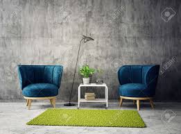 Browse a large selection of contemporary dining room chairs, including metal, wood and upholstered dining chairs in a variety of colors for your kitchen or dining area. Modern Living Room With Blue Armchairs And Lamp Scandinavian Stock Photo Picture And Royalty Free Image Image 89089029