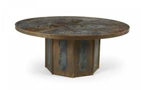 The coffee table originally used in victorian times is round or oval and probably started off being higher but over time became lower to sit in front of 20 th. Phillip Kelvin Laverne Mid Century Circular Etched Bronze Chan Coffee Cocktail Table