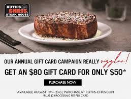 Ruth's chris steak house gift cards Celebrate Ruth S Chris Gift Card Special