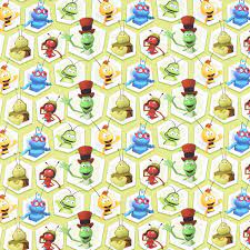 1 history 2 headquarters 3 list of studio 100 productions 3.1 television series currently in production 3.2 past productions 3.3 musical ensembles and artists 3.4 musicals 3.5 movies 3.6 amusement parks 3.7 websites studio 100 was founded in 1996 by gert. Baumwolljersey Digitaldruck Biene Maja Charaktere Waben Hellgrun Bunt 1 5m Breite Schoner Leben Dein Lieblingsladen Im Netz