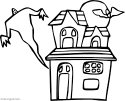 Printable halloween spooky haunted house intricate pattern coloring page. Haunted House Coloring Pages Coloringall