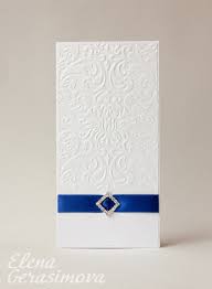 Wedding Invitation White Ivory Blue Invitations Embossed Invitation Card Handma Wedding Cards Handmade Wedding Invitation Cards Wedding Anniversary Cards