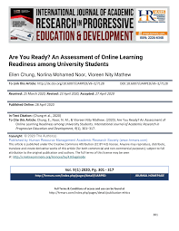 We have tried to include students who are talented like you but cannot afford to pay for any coaching. Pdf Are You Ready An Assessment Of Online Learning Readiness Among University Students