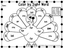 Free Turkey Color By Sight Word Dolch Words Thanksgiving Worksheets Thanksgiving Classroom Thanksgiving Kindergarten