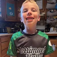 ⚾️ How cute is Braden modeling his new @nh_mvybs baseball jersey sponsored  by Saucier Scapes and The Merrimack!?!? Go green! #themerrimack  #communitybanking #banklocallynh #merrimackvalley